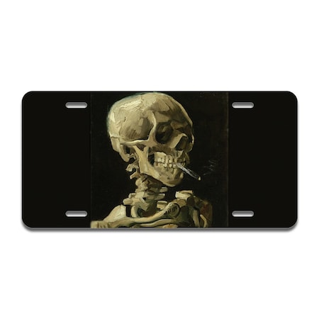 Signmission Skull With Cigarette Aluminum License Plate, License Plate 12in X 6in A-LP-03-499